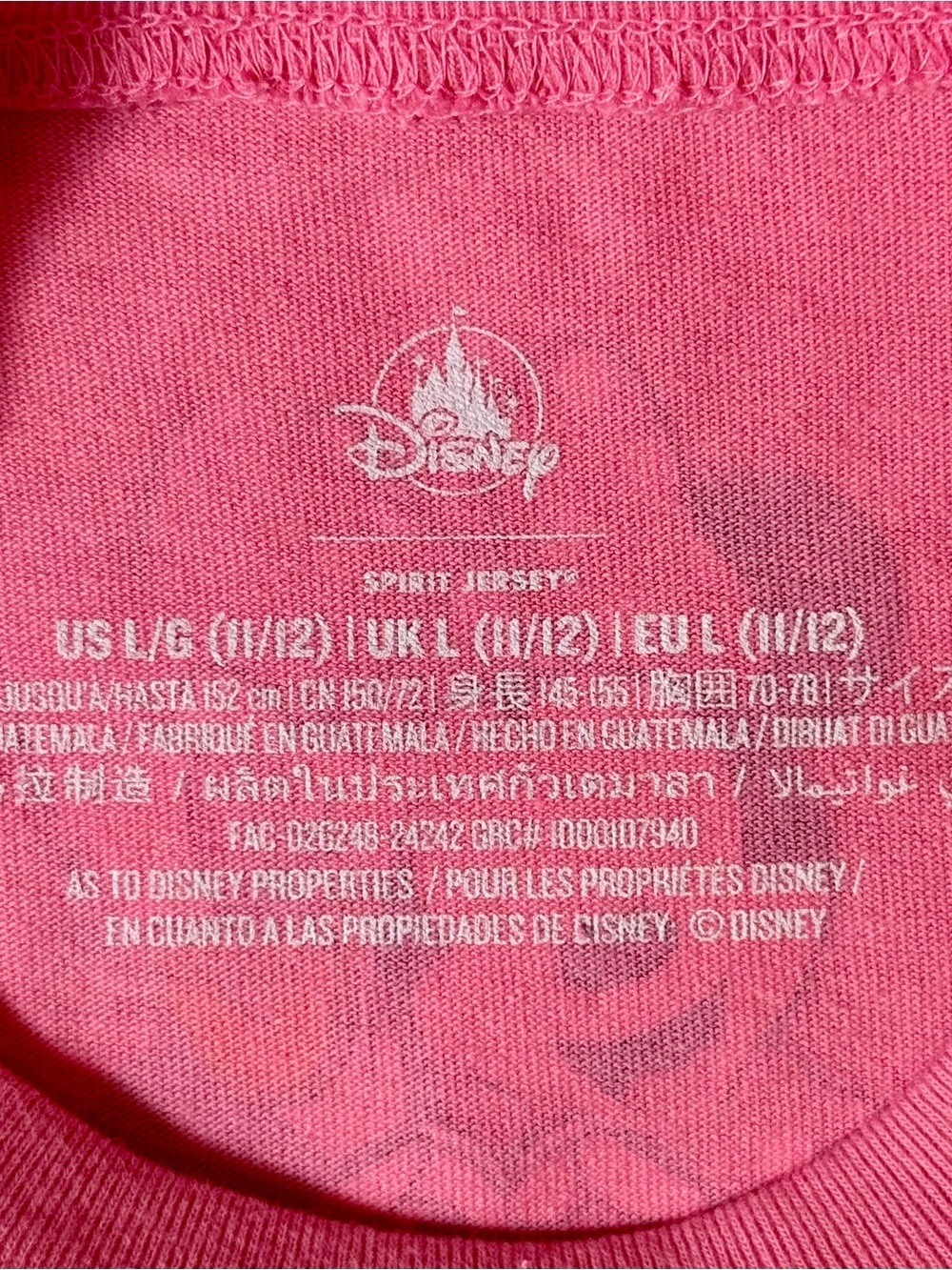 New Walt Disney World Spirit Jersey Girls Large 12 Minnie Mouse Daisy Duck Pink - Picture 5 of 6